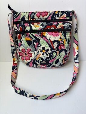 Vera Bradley Triple Zip Hipster Crossbody, Quilted Cotton with a Matching Strap